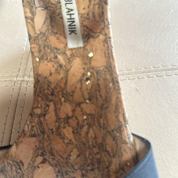 Manolo Blahnik Black Strap Cork espadrilles wedges. Size 39.5 - Picture 3 of 8